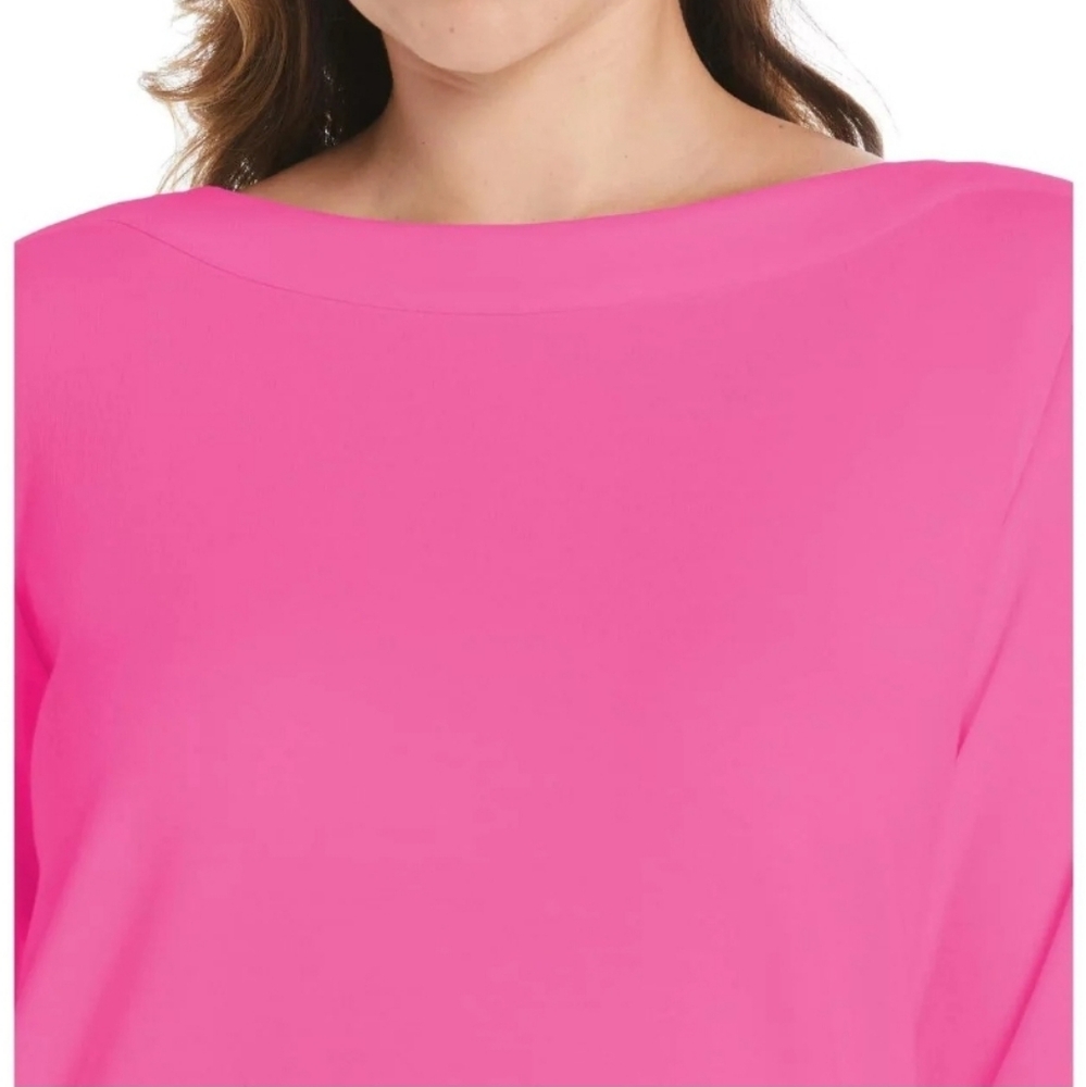 COPY - Rafaella Women's Bell Sleeve Boatneck Drapey French Terry Knit Top Size …